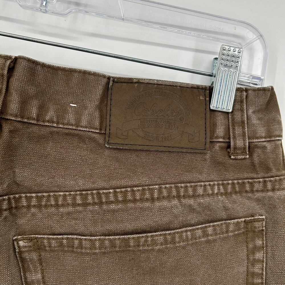 Mens Brown Double Knee Cabela's Canvas Upland Brush Guard Pants 32x30 act(31x29) - Picture 9 of 11